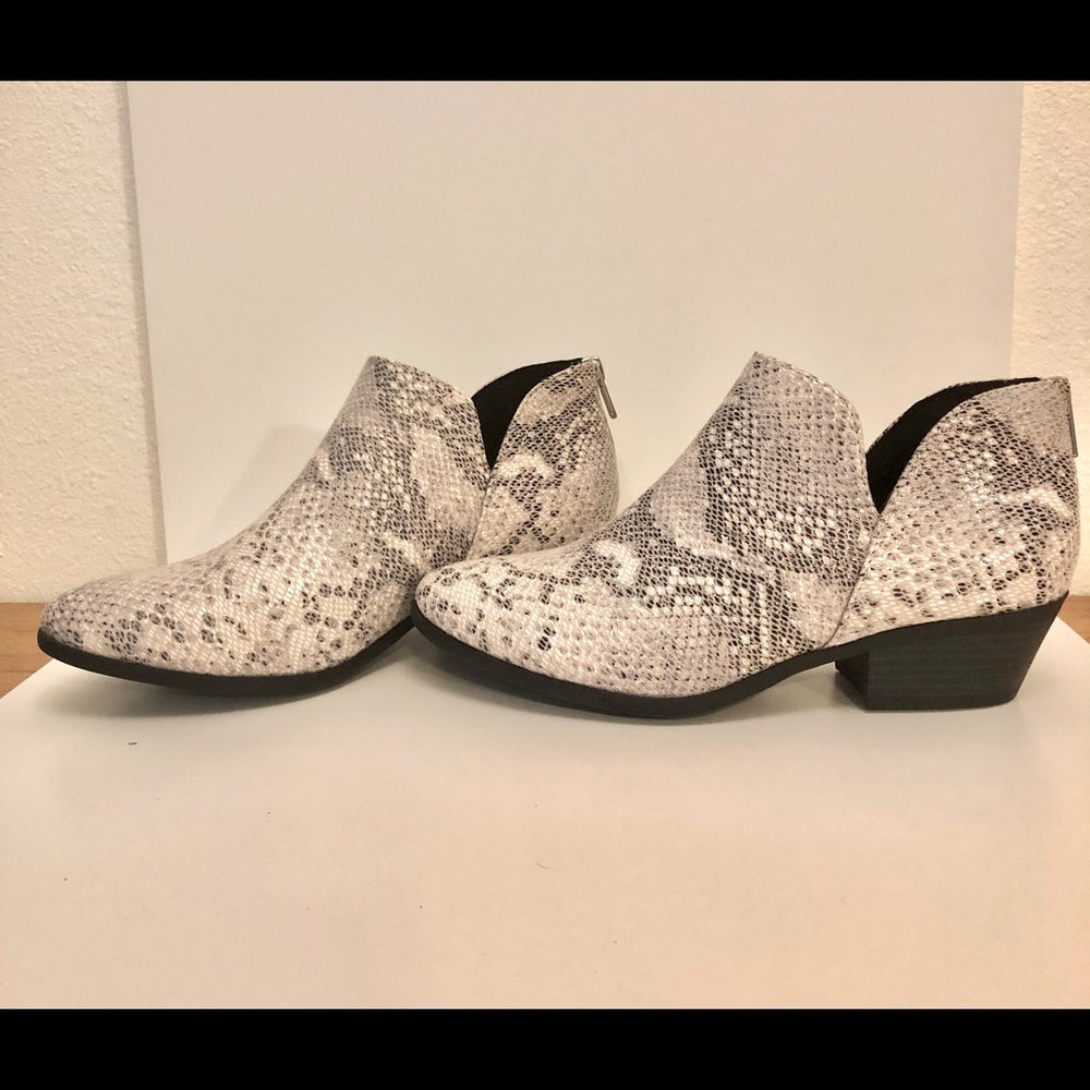 Faux Snake Skin Ankle Boots- Never Worn